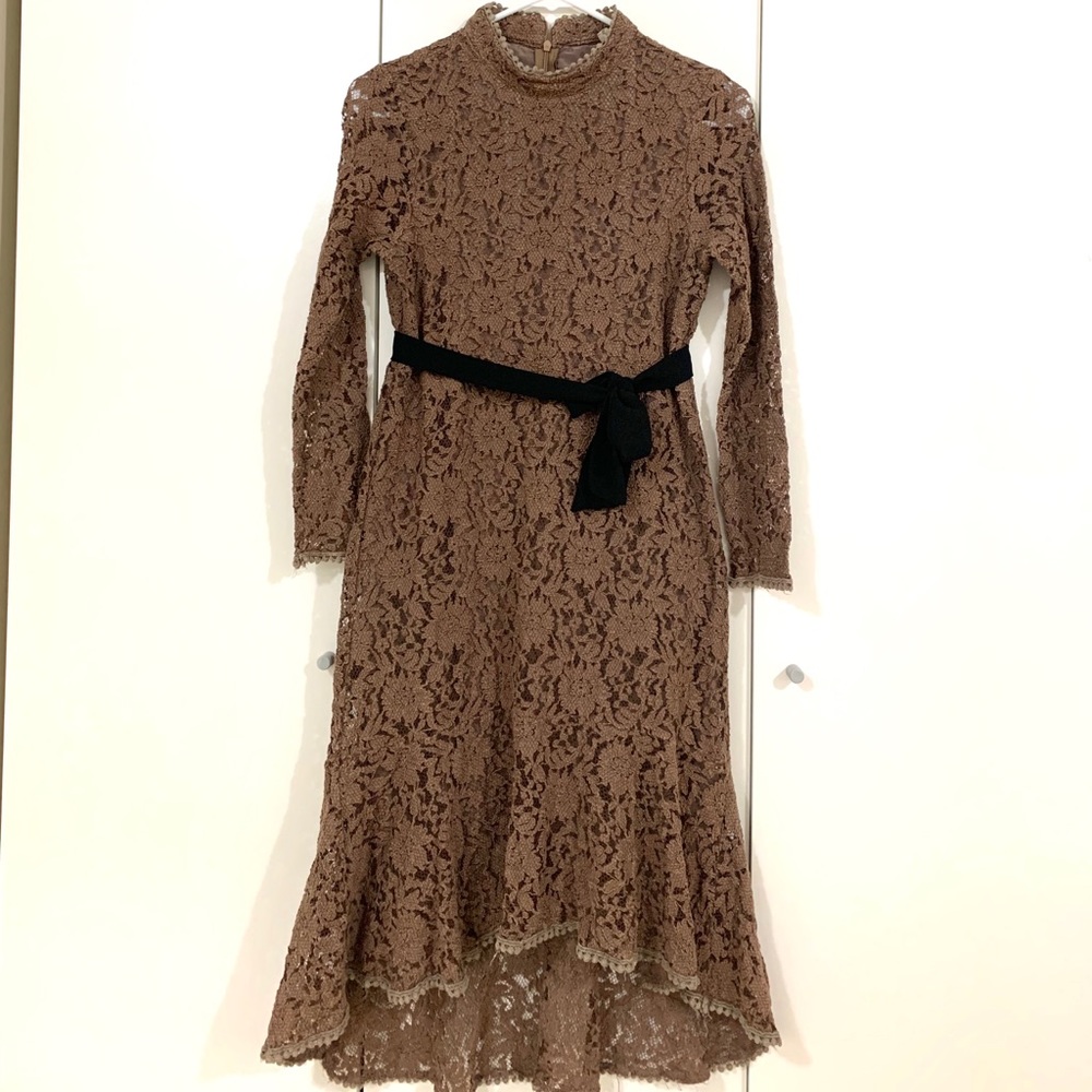 Mermaid vintage lace midi dress,elegant princess👸